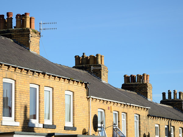 Row of chimneys Dublin Ireland