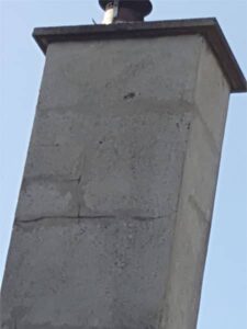Example of damaged chimney stack